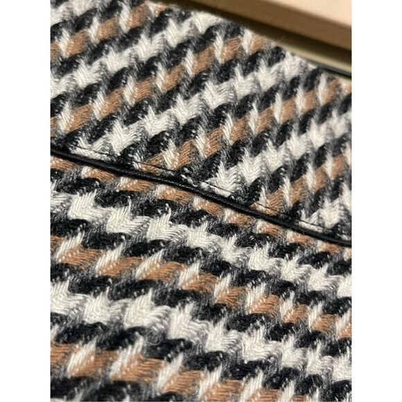Talbots Women’s Tan Black Ivory ALine Lined Houndstooth Wool Skirt Petite 14 - Picture 5 of 13